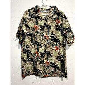 Jo Rivaaz tropical hawaiian button down camp shirt mens medium vacation‎ beachy